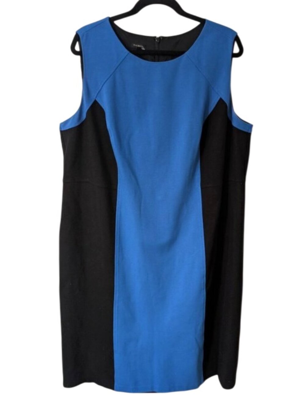 Talbots Blue and Black Colorblock Sheath Dress 18W